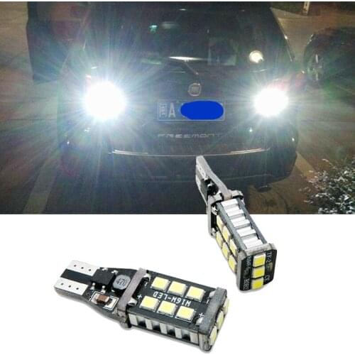 2pcs W16W LED T15 921 CANBUS Car Backup Reserve Lights Brake Lamp For Fiat Punto Grande Doblo 500l Turn Signal White DC 12V