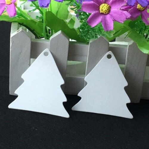 200PCS/Lot Super White Cardboard Christmas Tree Price Hang Tags Blank Gift Tag Jewelry Label DIY Head Card Accept Custom Logo