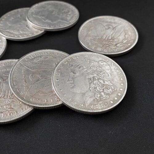 3Pcs Cupronickel Morgan Coin Magic Tricks Appearing/Disappearing Coin Magie Close Up Magic Accessories Gimmick Props