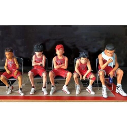 5pcs 10cm SLAM DUNK Figures Hanamichi Sakuragi Rukawa Kaede Akagi Takenori Miyagi Ryota Shohoku Basketball Player Model Toys