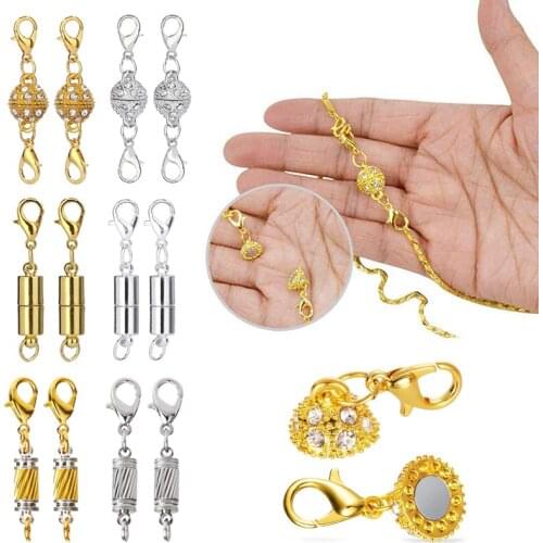 5Pcs/Lot Strong Magnetic Lobster Clasp Connector for Necklace Bracelet DIY Jewelry Making Chain Buckle Hook Jewelry Findings