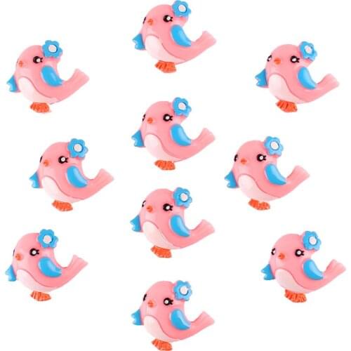 50pcs Pink 3D Cute Bird Flatback Resin Scrapbooking Hair Bow Center Crafts Embellishment Flatback Charms Cabachons