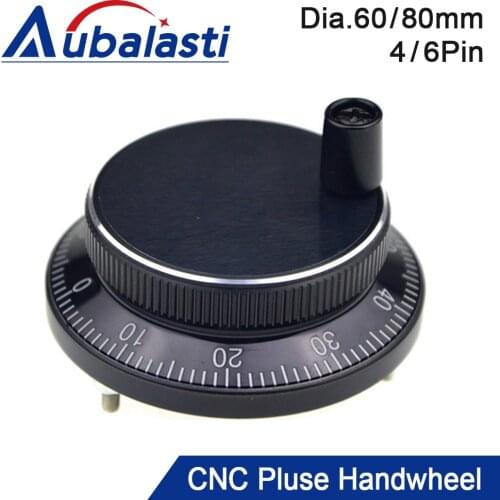 Aubalasti Cnc pulser handwheel Diameter 80mm Pulse 100 DC5v 6pins or 4pins CNC machine Manual Pulse Encoder Generato
