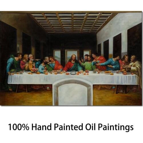 Famous Oil Painting Reproduction art The Last Supper By Leonardo Da Vinci Painting hand painted canvas for living room decor
