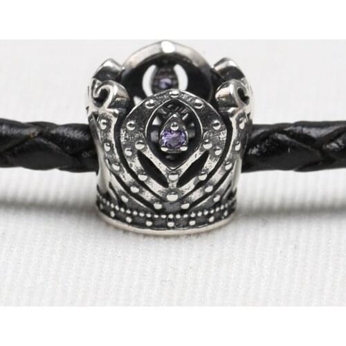Authentic S925 DIY Jewelry Princess Crown Charms fit Lady Bracelet Bangle