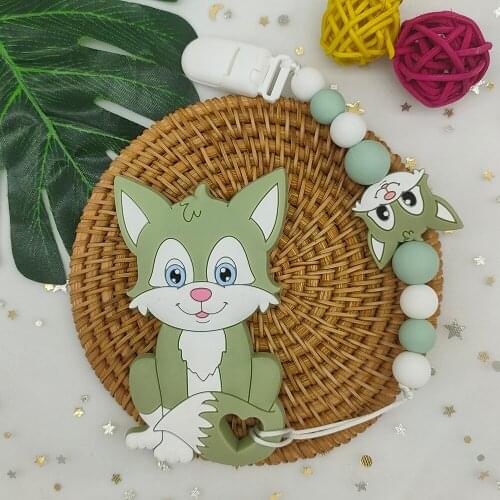 BPA Free Silicone Teething Toy Pacifier Clip Chain Effective Pain Relief Baby Teether For Teeth Food Grade Silicone Baby Goods