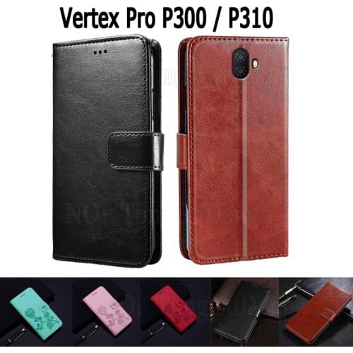 Wallet Case For Vertex Pro P310 P300 Cover Etui Flip Stand Leather Book Funda Vertex P300 P310 Pro Case Magnetic Card Phone Bag