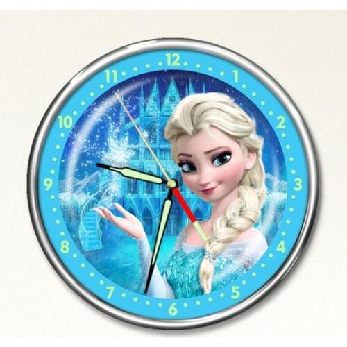 Decor Loft Premium Glow in the Nights Frozen Elsa Children Room Wall clock PFS-1786 Wall clock
