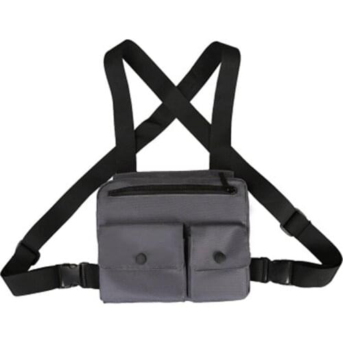 Hot Functional Tactical Chest Bag For Men Fashion Bullet Hip Hop Vest Streetwear Bag Waist Pack Unisex Black Chest Rig Bag 2021