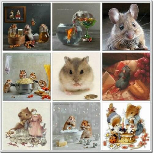 New arrivals Animal mouse diamond embroidery sale,full square round diamond painting diy mosaic handmade christmas gift art