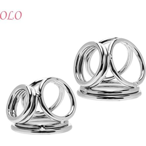 OLO Cock Rings Four Cock Cages Male Chastity Device Stainless Steel Sex Toys for Men Male Delay Ejaculation Penis Rings
