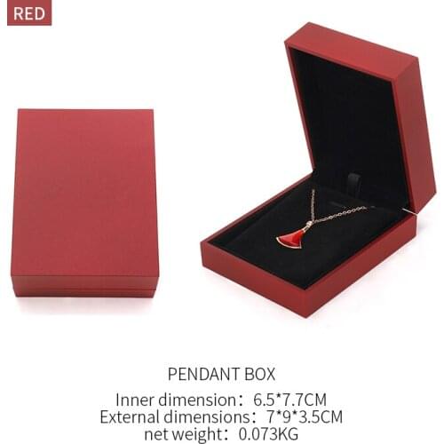 Red Female Necklace Jewelry Display Storage Box For Earring Wedding Ring Bracelet Showcase Jewellery Holder 6 Colors Available