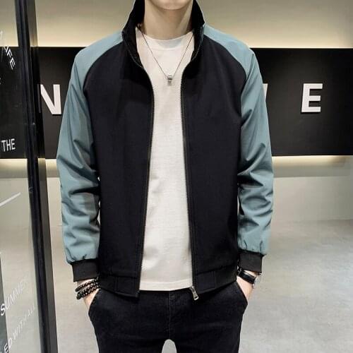 Jacket Men Spring Sports Mens Jacket Coat Male Fashion Contrast Color Stand Collar Casual Bomber Men Outwear Winter Clothing Man
