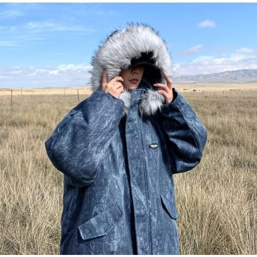 LUCLESAM Men's Denim Parkas