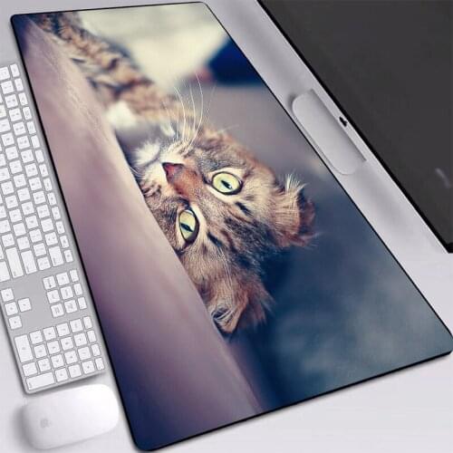Cute Mats Animal Cat Mouse Pad Desktop Dustproof Heated Printed Mouse-pad Custom Locking Edge Anti-slip Keyboards Pad 900x400mm