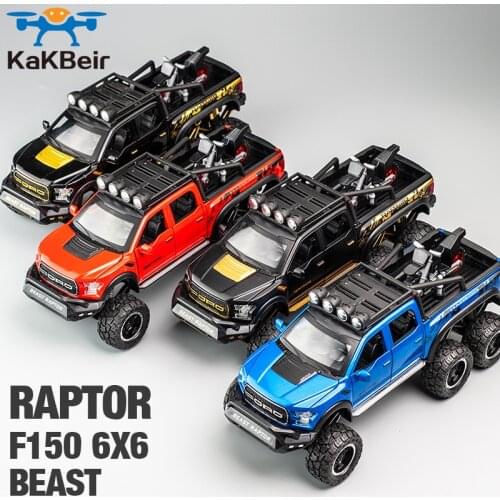 New 1:32 Ford Raptor F150 Big Wheel Alloy Diecast Car Model With With Sound Light Pull Back Car Toys For Children Xmas Gifts