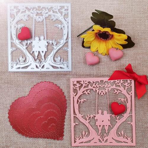 110*110mm Couple swing card new Metal Cutting Dies Scrapbooking DIY Album Paper Card Craft Embossing stencil Dies