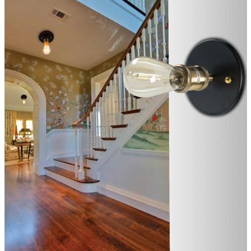 OuXean Ceiling Light E27 Lamp Holder Industrial Ceiling Lamp 60w Decoration for Corridor Cafe Shop Bar Living Room (No Bulb)