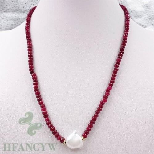 Red Chalcedony Freshwater Baroque Pearl Pendant Necklace Diy Accessories Women Chain Hang Real Classic Jewelry