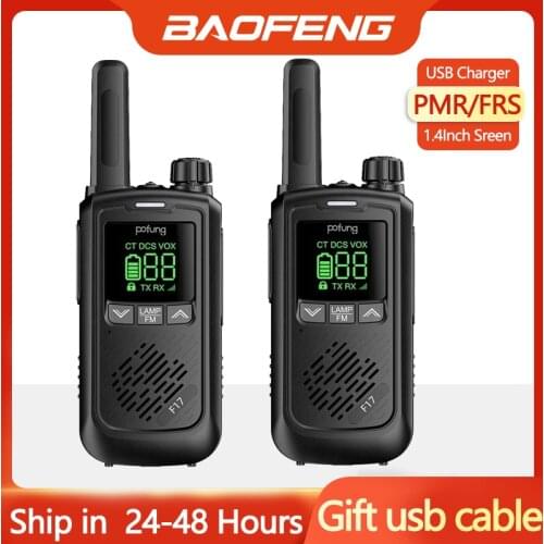1/2PCS Baofeng Pofung F17 USB Rechargeable Mini Walkie Talkie Long Range FRS PMR446 Portable Two Way Radio for Hunting BF-888S