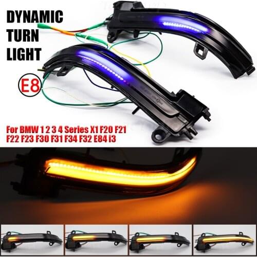 2Pcs For BMW 1 2 3 4 Series X1 F20 F21 F22 F23 F30 F31 F34 F32 E84 i3 Dynamic Blinker LED Turn Signal Light Side Mirror Lamp