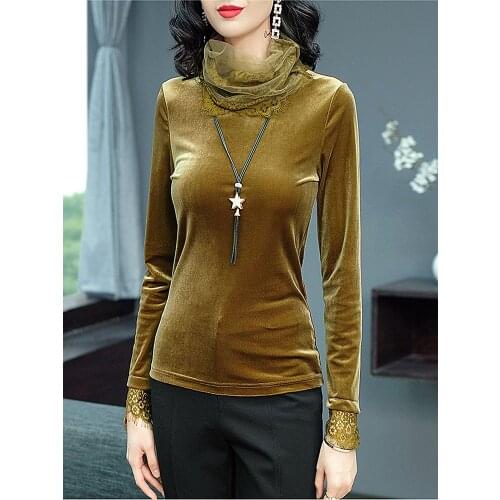 2018 Autumn and Winter New Long-sleeved Solid Color Bottoming Shirt Womens Large Size Pullover Fashion Shirt