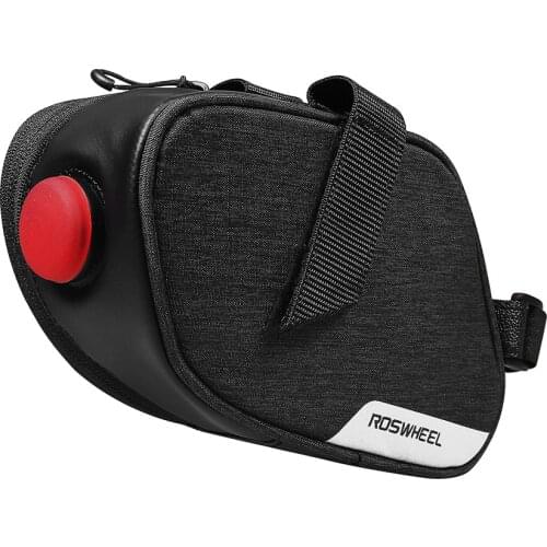 ROSWHEEL 0.8L Portable Waterproof Bike Saddle Bag Cycling Seat Pouch Bicycle Tail bags Pannier with tail lamp 131463