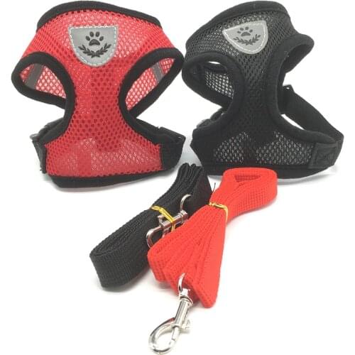 Reflective Safety Pet Dog Harness and Leash Set for Small Medium Dogs Cat Harnesses Vest Puppy Chest Strap Pug Chihuahua Bulldog