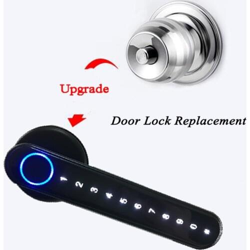 Fingerprint Indoor Lock Smart Handle Lock Digital Door Lock Gateway TTLOCK Google Home Voice control Normally Open Dynamic code