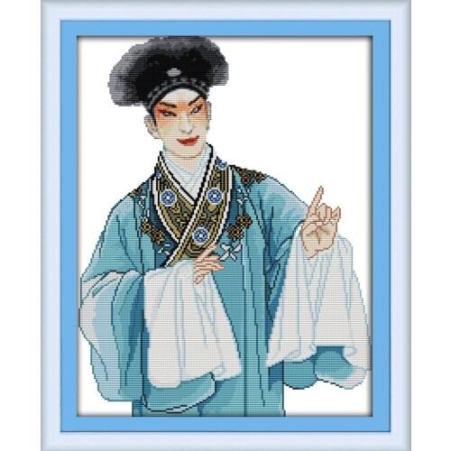 Xu Xian cross stitch needle work sets kit Chinese people Aida 14ct print canvas x stitching embroidery DIY handmade needlework