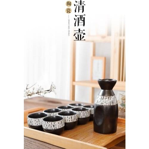 Japanese Korean sake white wine set small wine pot ceramic wine bottle cup household high temperature resistant wineware