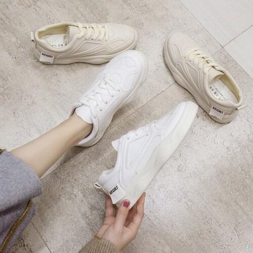 Womens Clunky Sneaker, Casual Fashion Sports Shoes, Trendy White Sneakers (Rubber Sole)