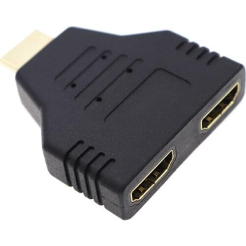 1080P 1 in 2 HDMI-compatible Splitter Adapter Male to 2 Female Onversion Head Adapter Conversion Cable