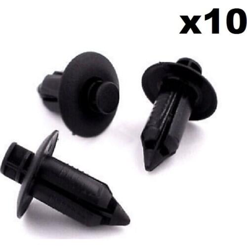 10x For Mitsubishi Black Plastic Rivet Style Body and Trim Panel Retainer Clips