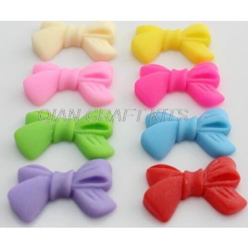 250pcs lovely Mixed matte finish Resin Bow Cabochons (24mm) Cell phone decor, hair pin, rings DIY kawaii bows D25