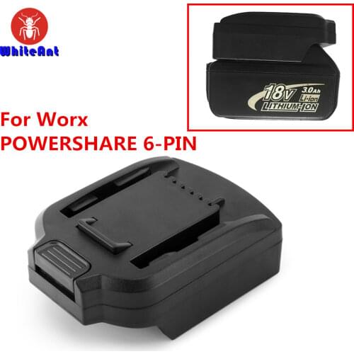 For Makita 18V BL18 Series Lithium Battery To 20V Battery Transfer Tool For Worx POWERSHARE 6-PIN Li-ion Battery Adapter Convert