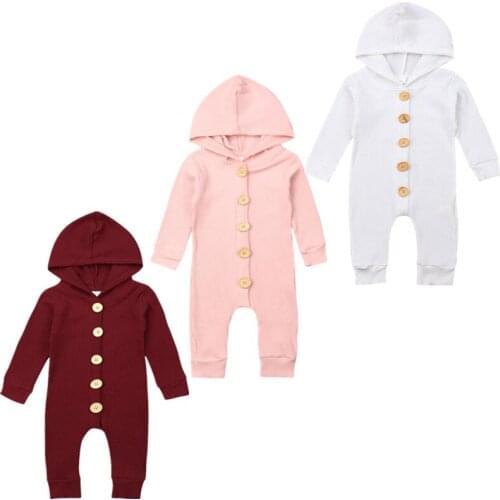 Citgeett Autumn Winter Toddler Baby Girl Boy Kids Knitted Cotton Hooded Romper Jumpsuit Clothes Tops