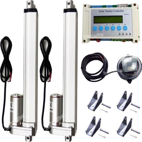 Solar Tracking Dual Axis Tracker &Electronic 10" Linear Actuator 4mm/s 12V Motor &LCD Controller &Light Sensor for Sun Track Kit