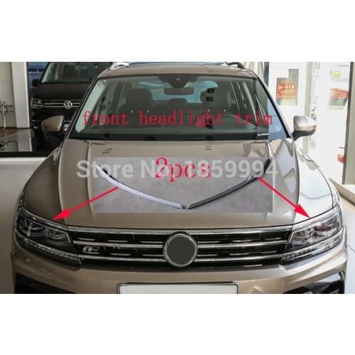 For 2018 2019 2020 2021 VW tiguan mk2 European version FRONT headlight EYEBROW STICKER TRIM MOLDING COVER TRIM BAR GARNISH