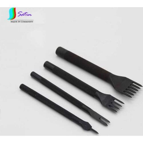 New Black Leather Punch Tool,Stitching Punch 1 2 4 6 Prong Leather Punch Hole Tool S0506H Spacing 4MM