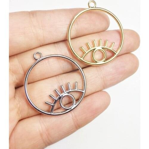 Eruifa 10pcs 30mm Beautiful Eye Zinc alloy Jewelry DIY Charms Pendant Necklace,Eearrings 2 Colors