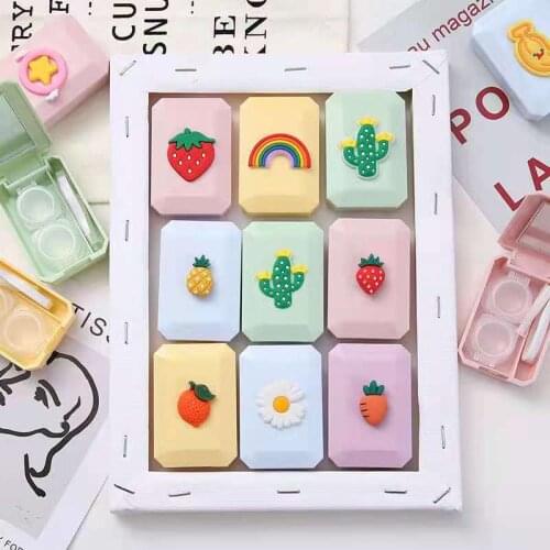 Fruit Contact Lens Case With Mirror Unisex Contact Lenses Box Eyes Travel Tens Kit estuche lentillas estuche lentes de contacto