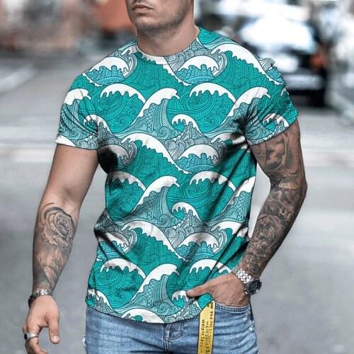 Summer 3d Printing T Shirt Men Cartoon Casual Short Sleeves Trendy Street Hip Hop Male Tees Funny Pattern Breathable Sweatshirt