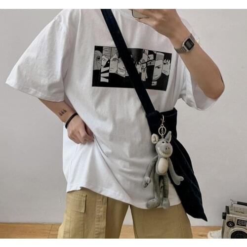 Naruto T-shirt Summer New Men Short-sleeve Street Trend Menswear Pure Cotton Loose Short Sleeves Suitable for Sports