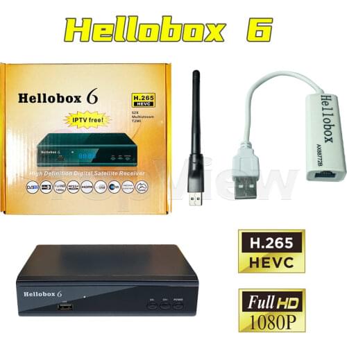 Hellobox 6 Comptatible V5 Plus Satellite Receiver Support H.265 HEVC Multi stream USB WiFi Auto Powervu Biss Cline Newcamd