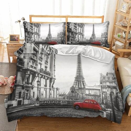 City Building 3D Print Comforter Bedding Set Paris London New York Duvet Covers Pillowcase Home Textile Queen King Size Luxury