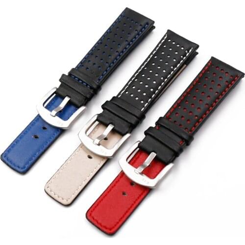 Leather strap mens watch accessories pin buckle 22mm24mm outdoor sports waterproof sweat-proof leather strap women watch band