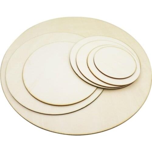 10-80mm Round Disc Unfinished Wood Circle Wood Pieces Wooden Cutouts Ornaments for Craft Supplies Laser Engraving Carving