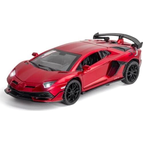 Hot scale 1:32 wheels diecast bull Lambor Aventador SVJ super sport car metal model with light sound pull back vehicle toy