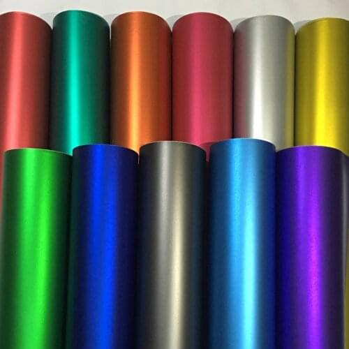 Multiple Colors Blue Black Red Gold silver Matte Satin Chrome Vinyl Car Wrap Film Sticker Decal Bubble Free Car Wrapping Styling